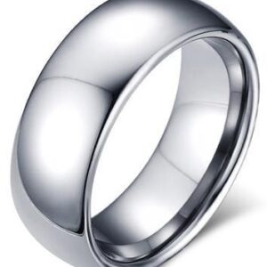 ANILLO DE CARBURO TUNGSTENO PLATEADO