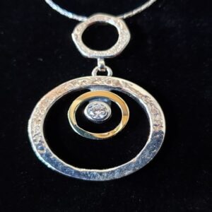 Cadena de Plata y Oro Con Topacio