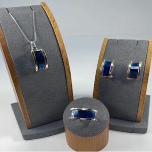 Elegante Juego de Cadena Aretes y Anillo