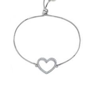 Pulsera con Corazón y Cristales de Zirconias Blancos